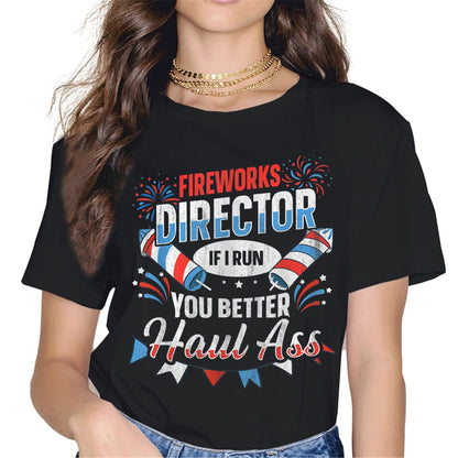 Just Here to Bang 4th of July Firework T-Shirt - Patriotic Graphics