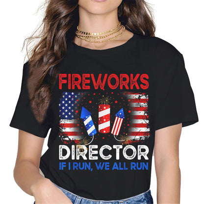 Just Here to Bang 4th of July Firework T-Shirt - Patriotic Graphics