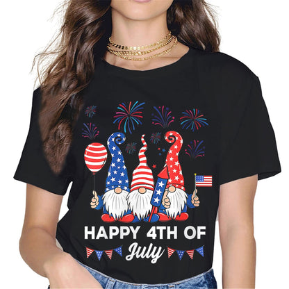 American Flag Party Tee - Happy 4th of July Women's Tops