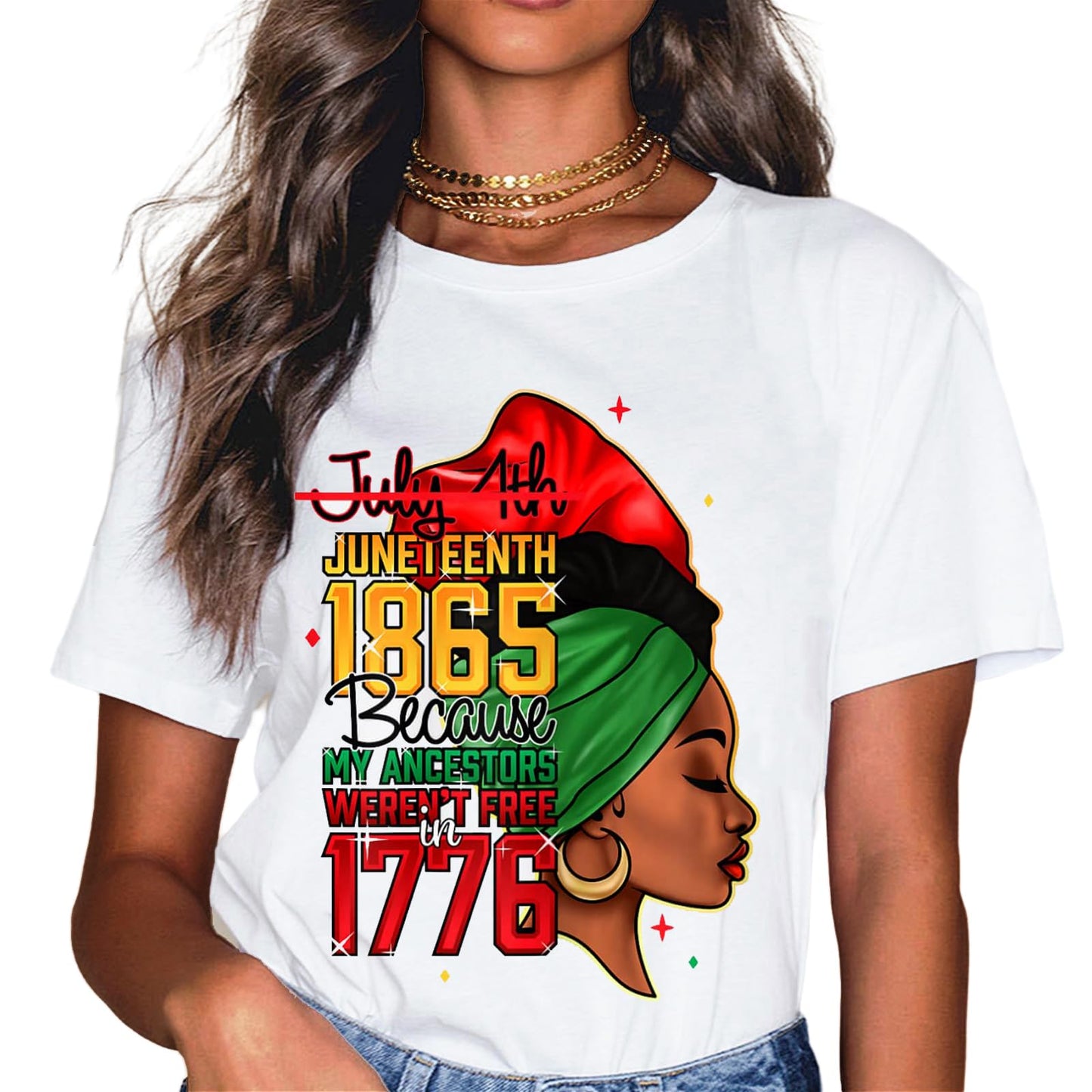 Sassalilly Black History Juneteenth is My Independence Day Black Women T-Shirt