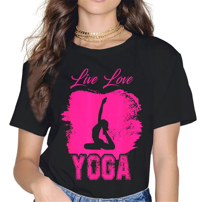 Tops for Women I Love Yoga T-Shirt Yoga Workout Cute Graphics Casual Short Sleeve Crew Neck Shirts Gift Tee
