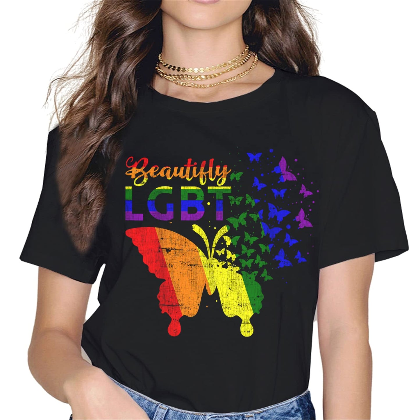 Women Tops LGBT Graphics Pride Shirt Gay & Lesbian LGBTQ Parent T-Shirt Casual Short Sleeve Crew Neck Shirts Gift Tee