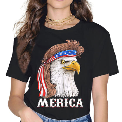 Patriotic Bandana Skull T-Shirt - Women's 4th of July Tops