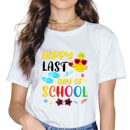 Sassalilly Happy Last Day of School Teacher Student Graduation Summer Gift T-Shirt