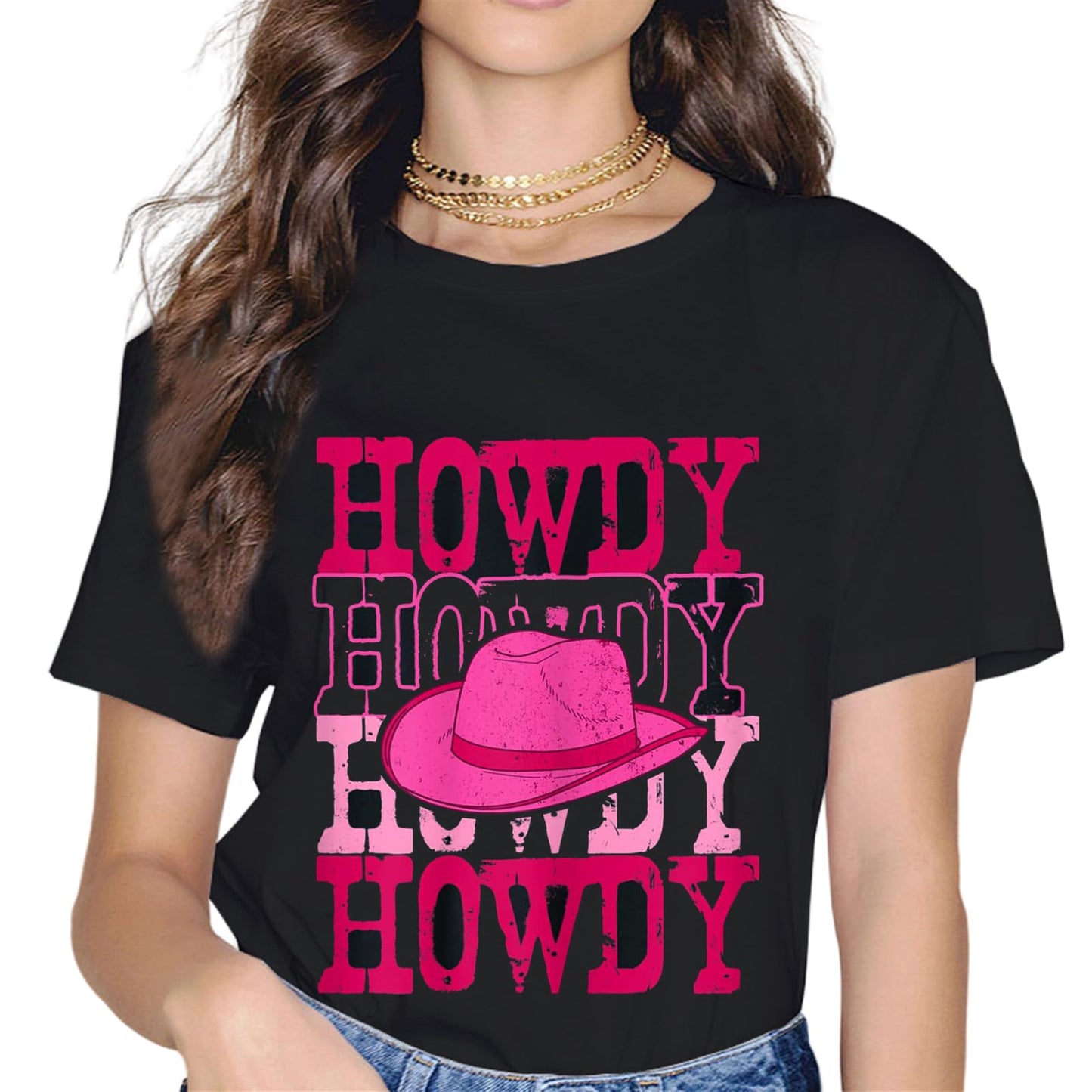 Howdy Rodeo Women Vintage Western Country Southern Cowgirl T-Shirt