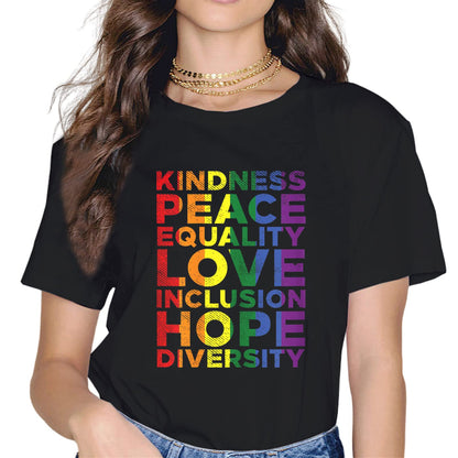 Women Pride Rainbow Flag Pride Month LGBTQ Ally LGBT Fashion Casual Tees