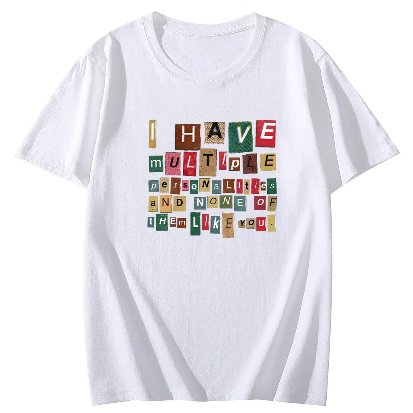 Letter Short Sleeve Comfort Tops T-Shirts for Women
