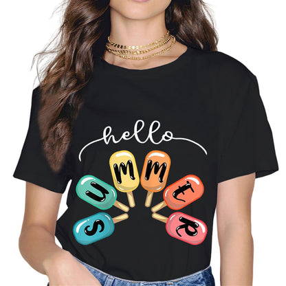 Hello Summer Vacation Popsicles Shirt Holiday T-Shirt