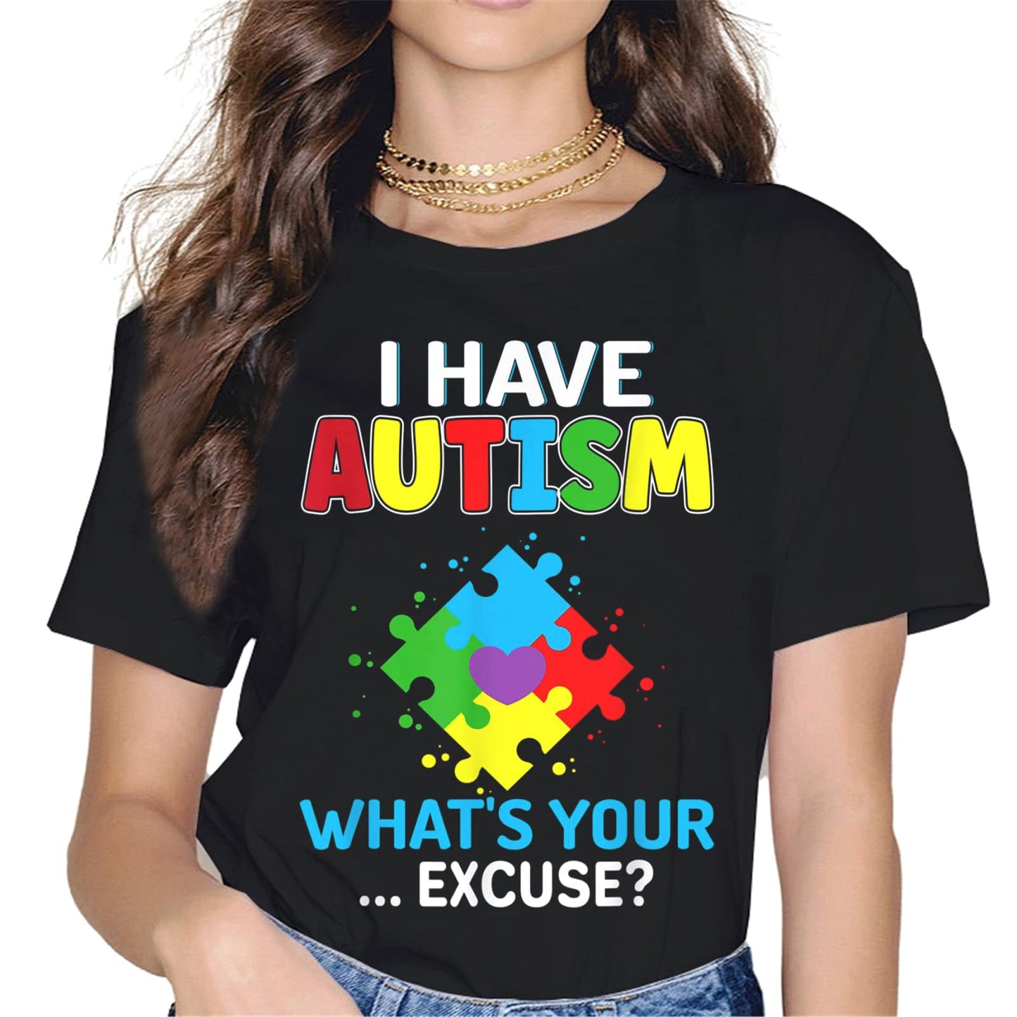 Live Love Accept Autism Awareness Women Tops T-Shirt Heartbeat Graphics Shirt Casual Short Sleeve Crew Neck Shirts Gift Tee