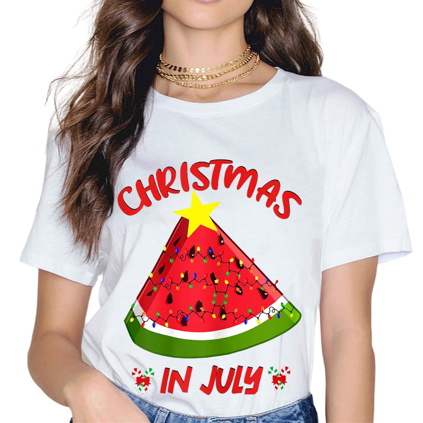 Christmas in July Funny Summer Vacation Graphic T-Shirt