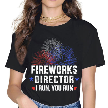 Just Here to Bang 4th of July Firework T-Shirt - Patriotic Graphics