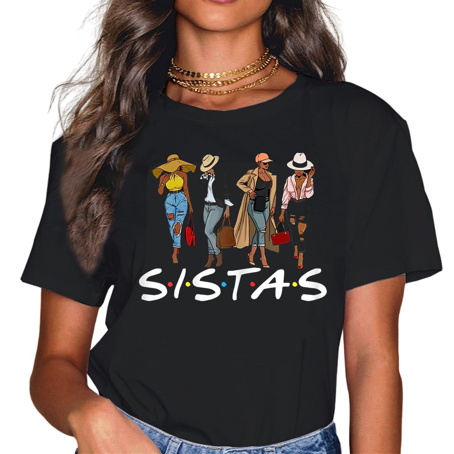 LastFor1 Women Sistas Afro Women Together Birthday Tee T-Shirt