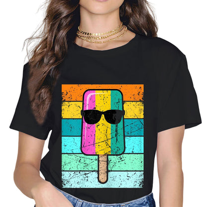 Ice Cream Popsicles Gift for Girls & Women Ice Cream Cone T-Shirt