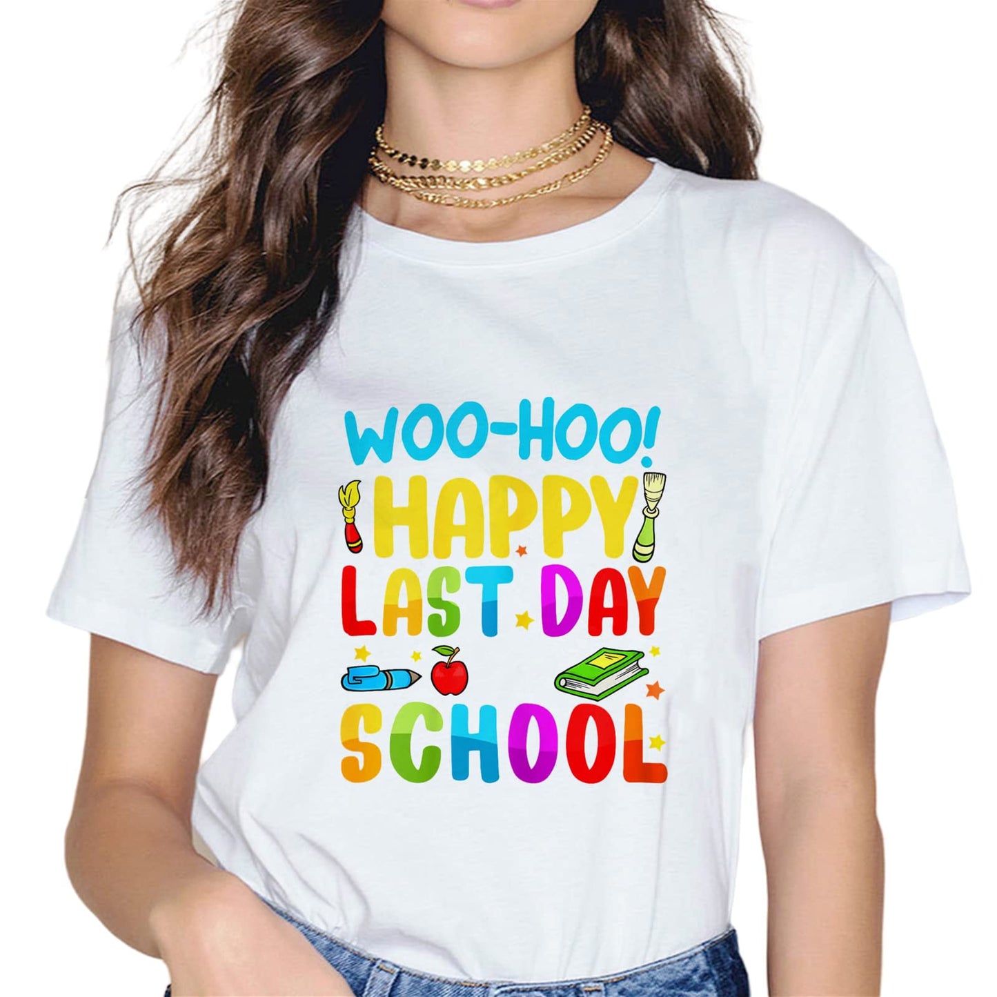 Sassalilly Happy Last Day of School Teacher Student Graduation Summer Gift T-Shirt