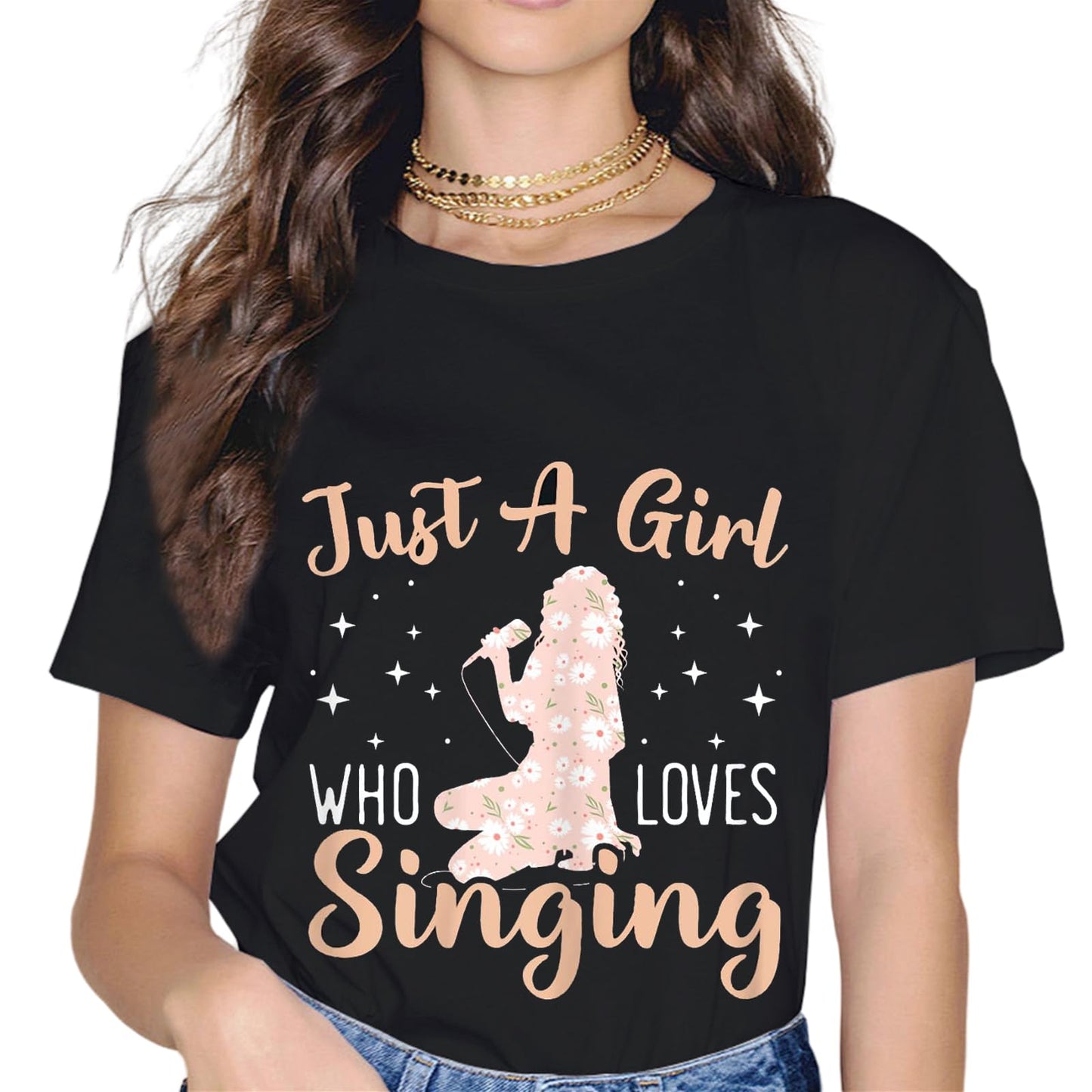 Just A Girl Who Loves Singing Musicals Women Gift Musical T-Shirt