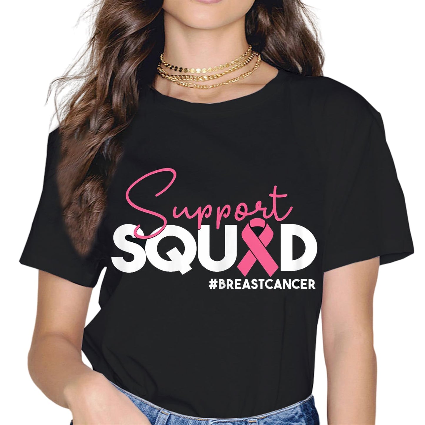 Breast Cancer Warrior Support Squad Breast Cancer Awareness T-Shirt