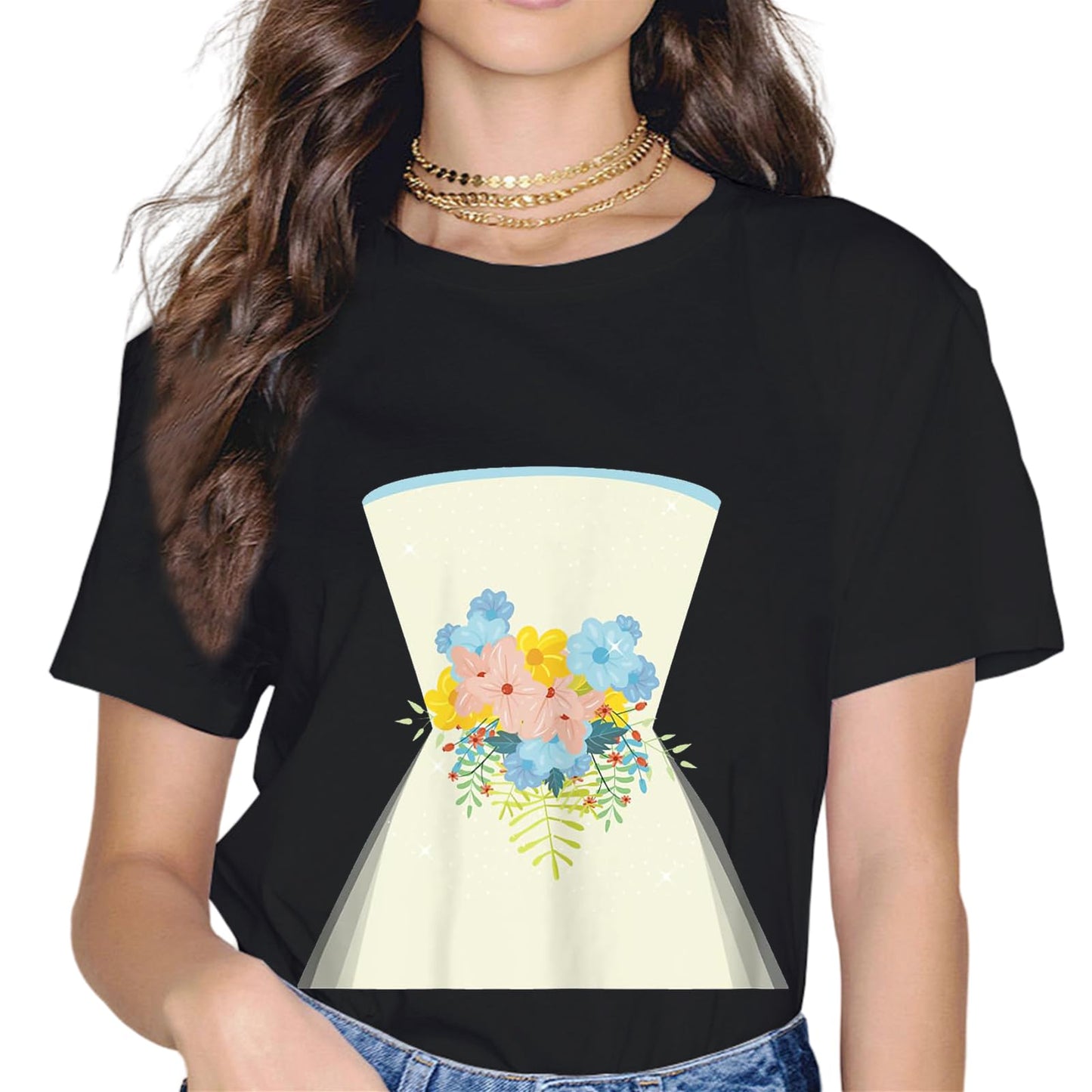 Simple Wedding Dress Gift for Bridal Showers Gift T-Shirt