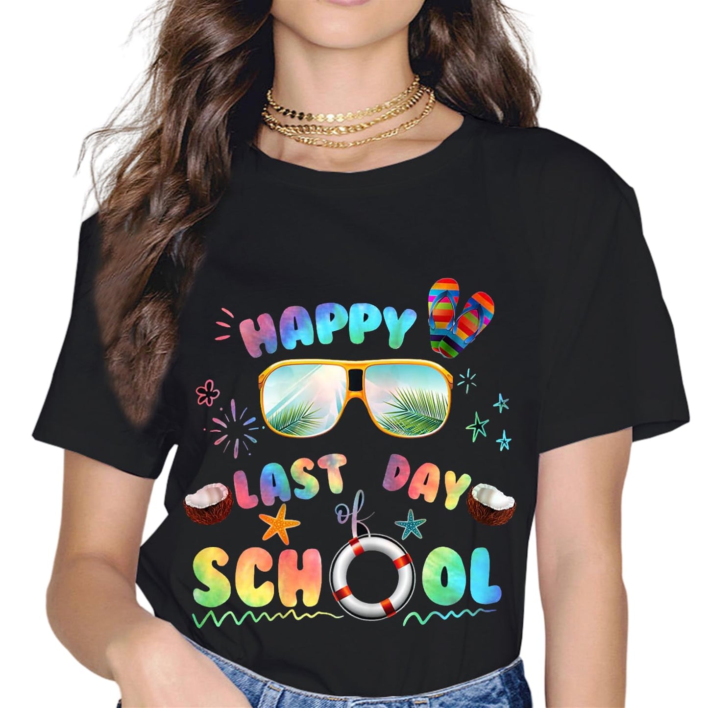 Sassalilly Happy Last Day of School T-Shirt Students and Teachers Shirt T-Shirt