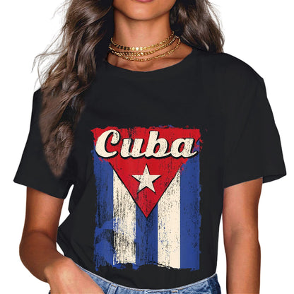 Sassalilly Cuba Patriotic Cuban Pride Flag Patriotic Cuba T-Shirt