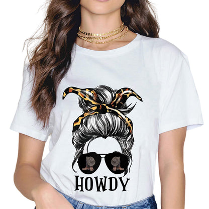 Vintage White Howdy Rodeo Western Country Southern Cowgirl T-Shirt