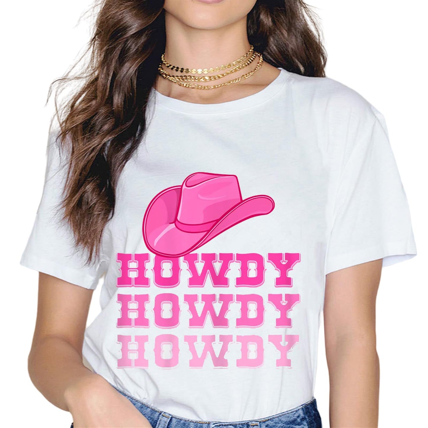 Howdy Rodeo Women Vintage Western Country Southern Cowgirl T-Shirt