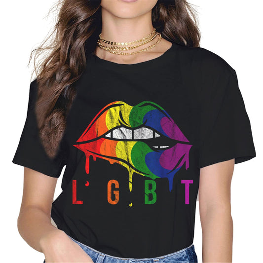 Women Tops LGBT Graphics Pride Shirt Gay & Lesbian LGBTQ Parent T-Shirt Casual Short Sleeve Crew Neck Shirts Gift Tee