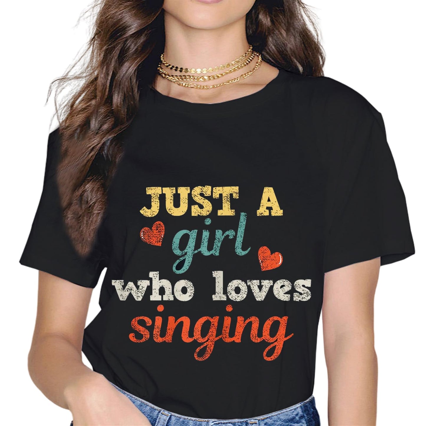 Just A Girl Who Loves Singing Musicals Women Gift Musical T-Shirt