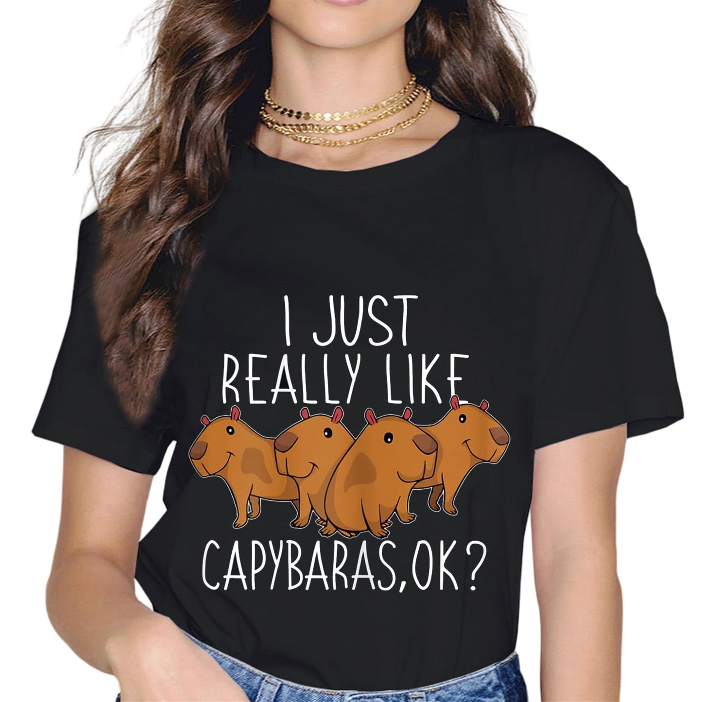 Sassalilly Capybara Lover Women Cute Capybara T-Shirt