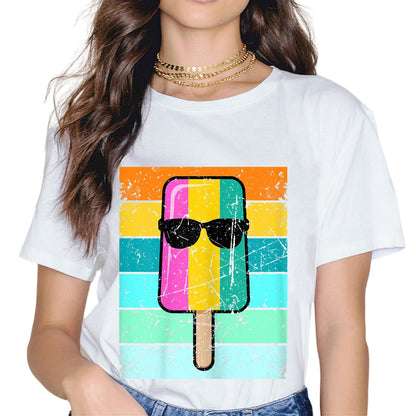 Ice Cream Popsicles Gift for Girls & Women Ice Cream Cone T-Shirt