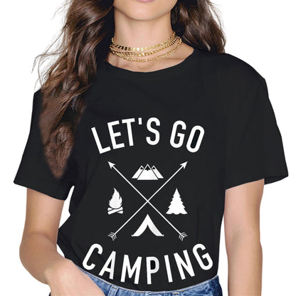 Happy Camping Fashion Short Sleeve Casual Round Neck Gift T-Shirt