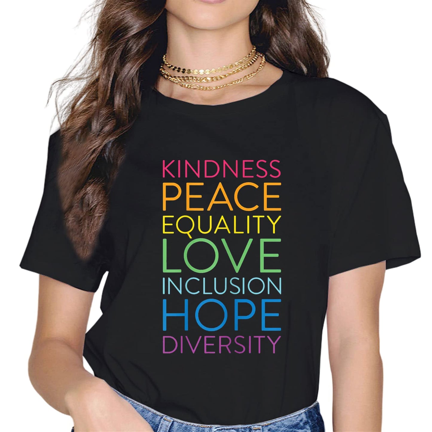 Rainbow Flag Human Rights LGBTQ+ Pride Month Gift T-Shirt