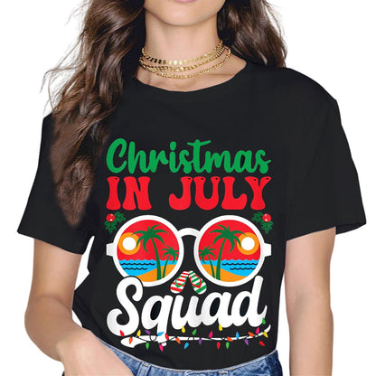 Christmas in July Squad Shirt Family Beach Vacation Summer T-Shirt