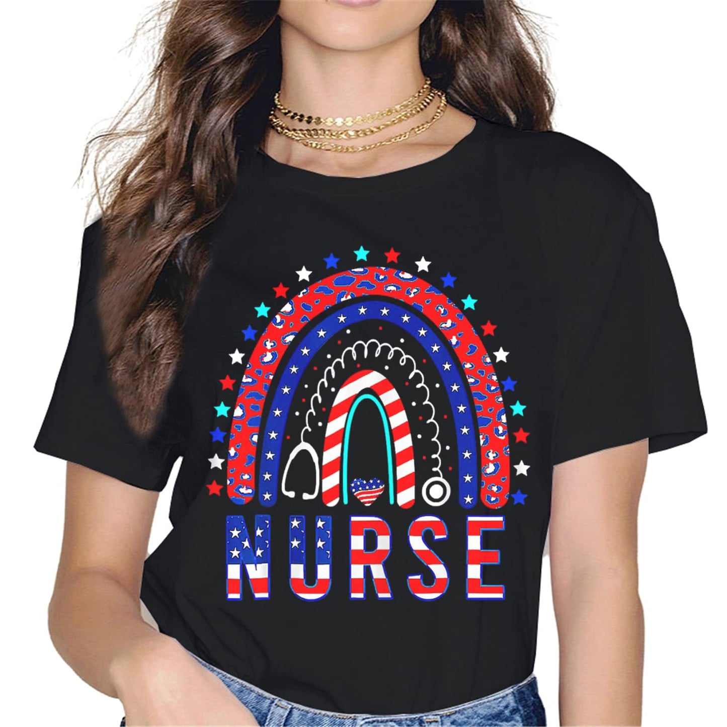 Nurse Pride Patriotic T-Shirt - American Flag Graphics