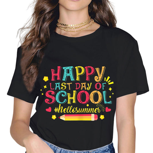 Sassalilly Happy Last Day of School T-Shirt Students and Teachers Shirt T-Shirt