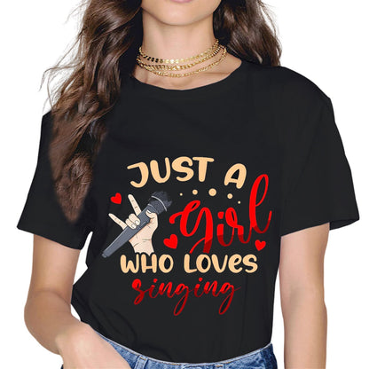 Just A Girl Who Loves Singing Musicals Women Gift Musical T-Shirt