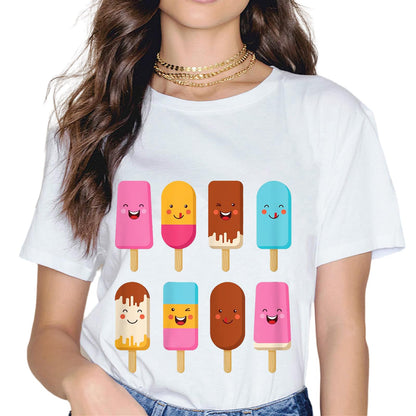 Ice Cream Popsicles Gift for Girls & Women Ice Cream Cone T-Shirt