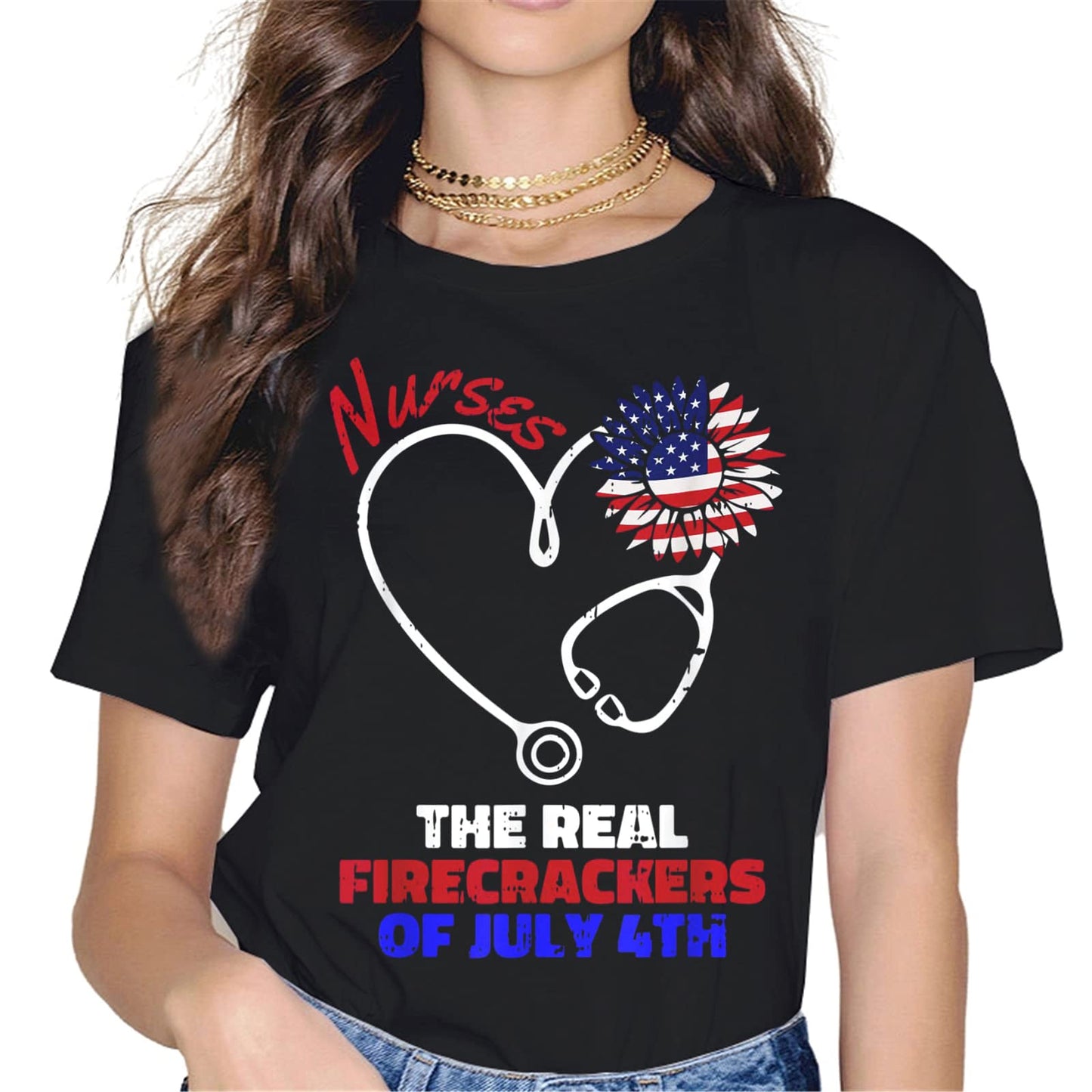 Nurse Pride Patriotic T-Shirt - American Flag Graphics