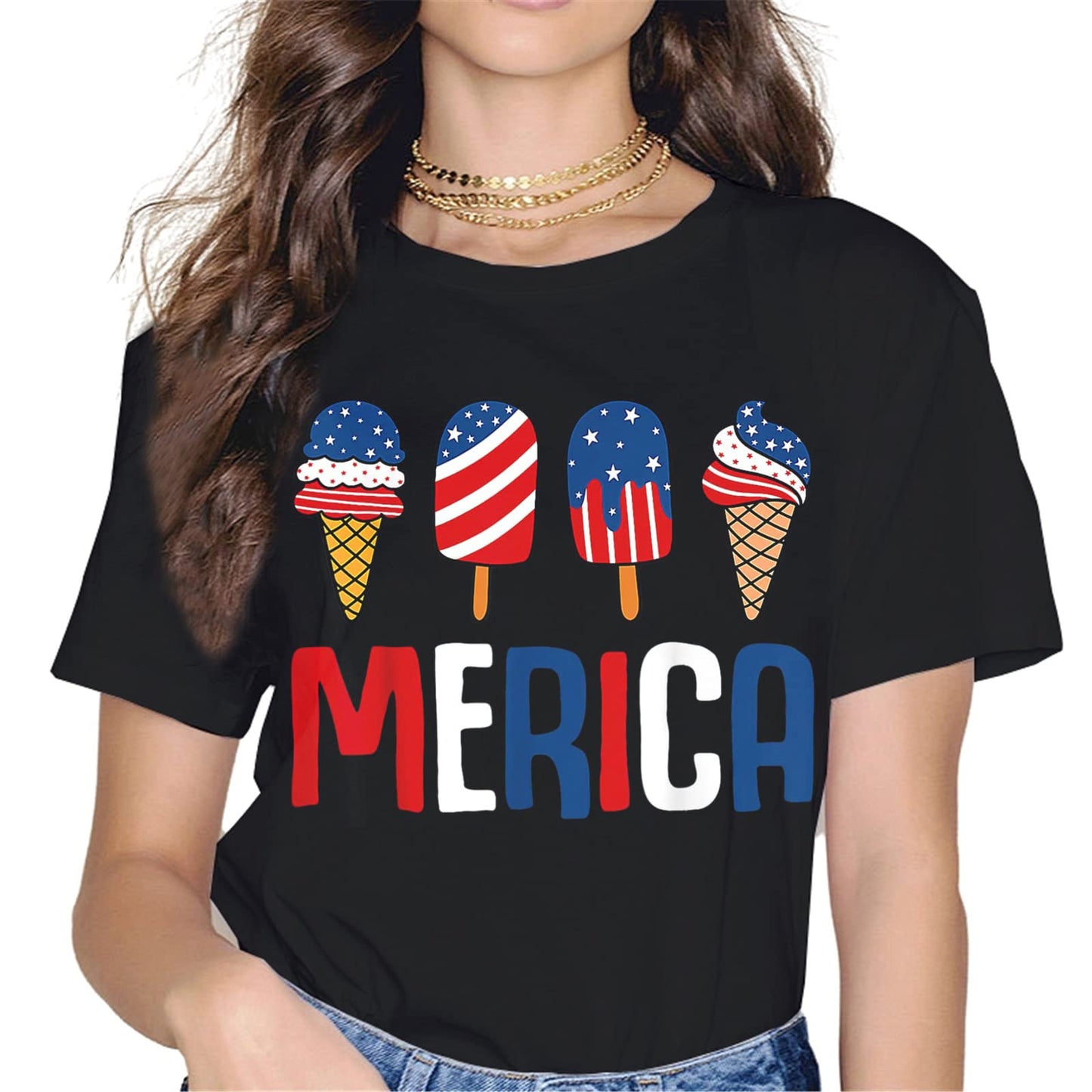 Merica Ice Cream Tee - 4th of July Graphics