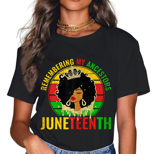 Sassalilly Black History Juneteenth is My Independence Day Black Women T-Shirt