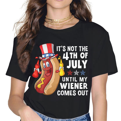 4th of July Hot Dog T-Shirt - Patriotic Graphics