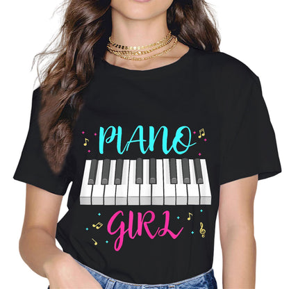 Sassalilly Piano Girl Women Gift Piano T-Shirt