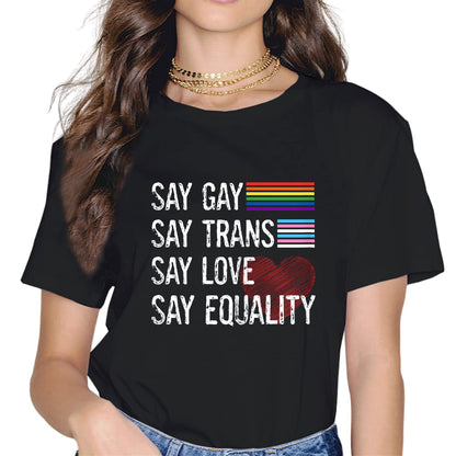 LGBTQ Fashion Short Sleeve Casual Round Neck Pride Month Gift T-Shirt