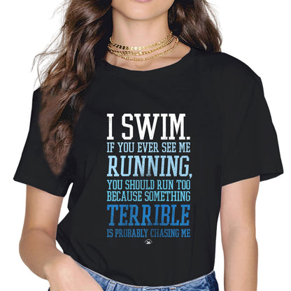 Funny Swimming Gift for Swimmer Short Sleeve Casual Round Neck Tee Shirt