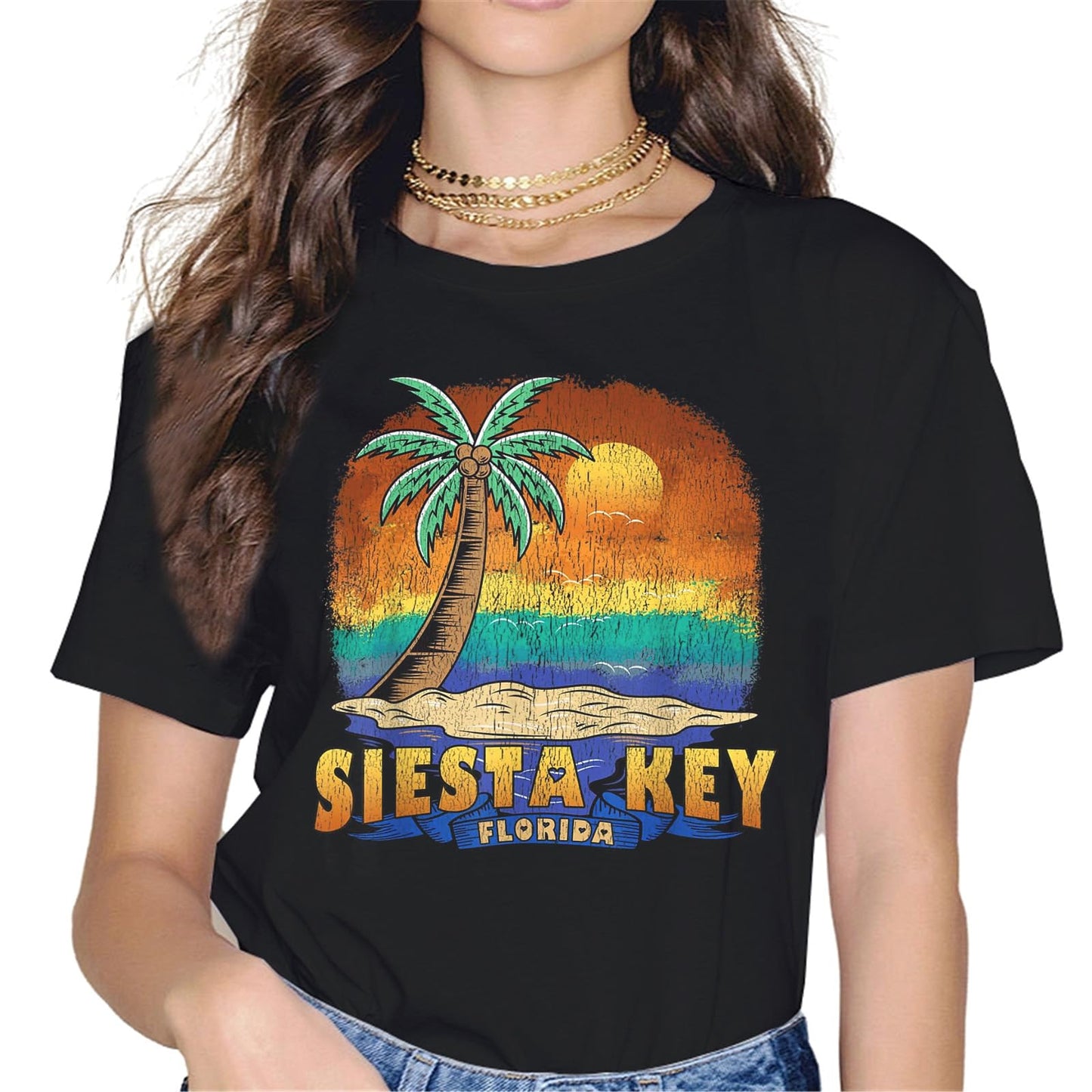 Palm Sunset Island Vacation T-Shirt - Trip Graphics