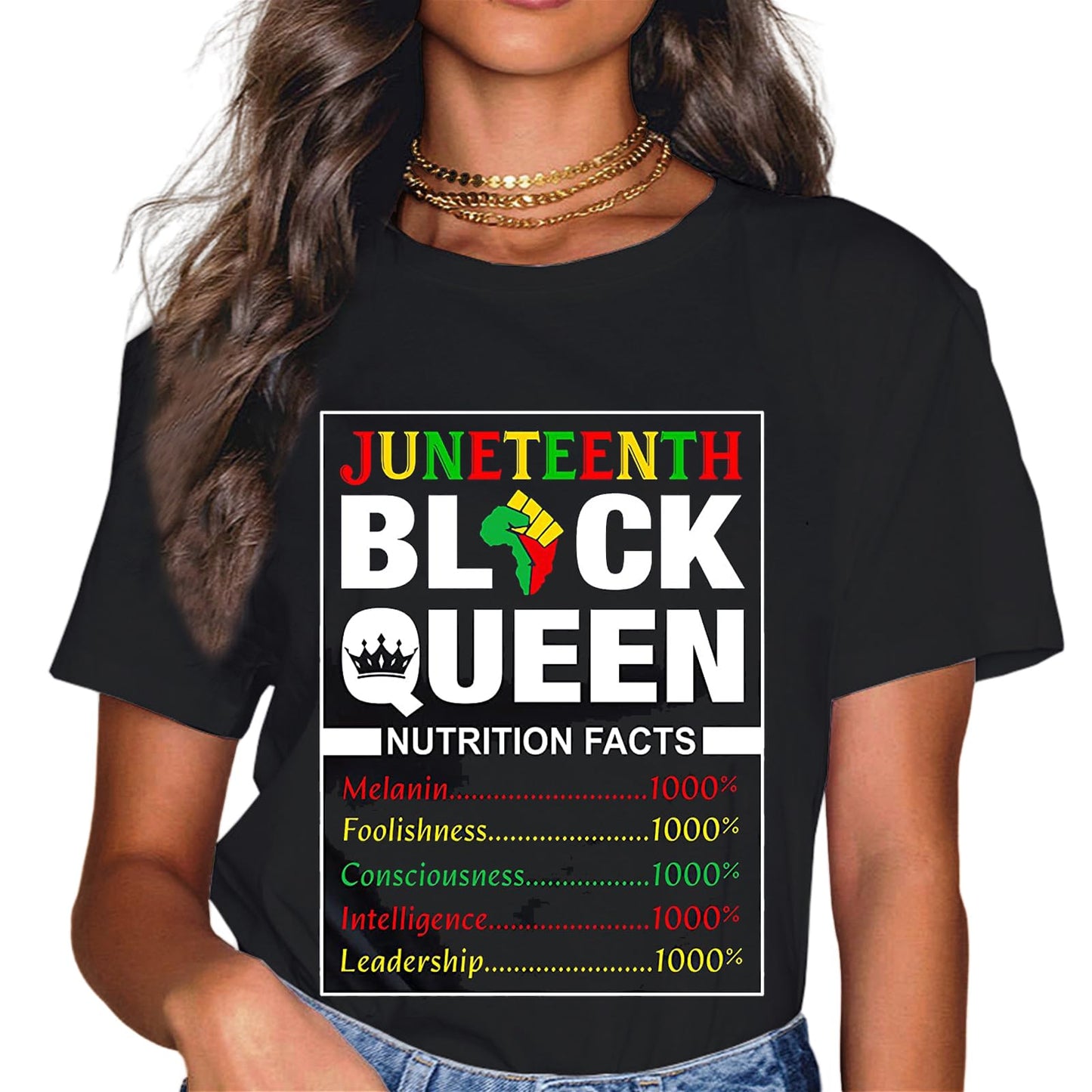 Sassalilly Retro Juneteenth Day 1865 Afro Melanin Black Women T-Shirt