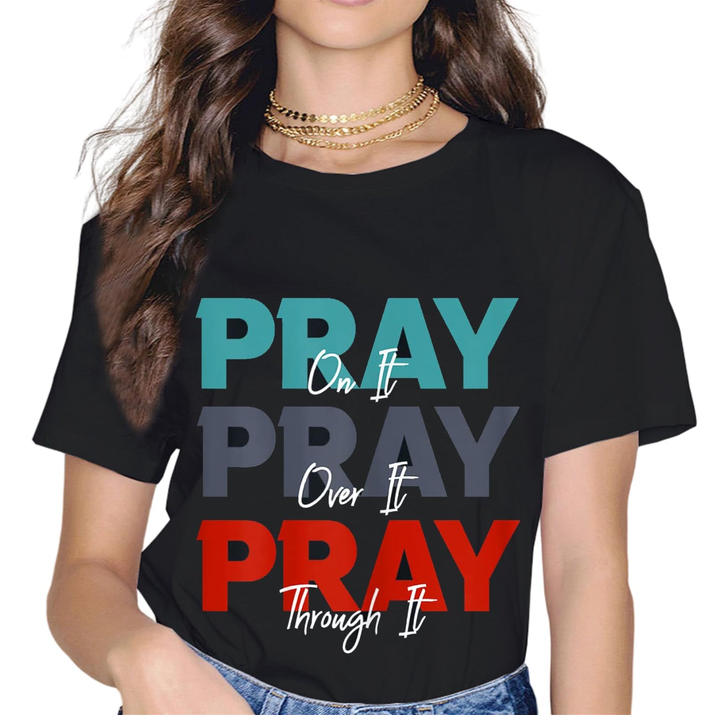 Sassalilly Pray Pray Pray T-Shirt-Religion Graphics