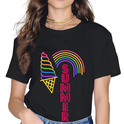 Ice Cream Popsicles Gift for Girls & Women Ice Cream Cone T-Shirt