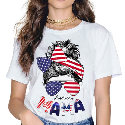 American Mom T-Shirt - Patriotic Graphics