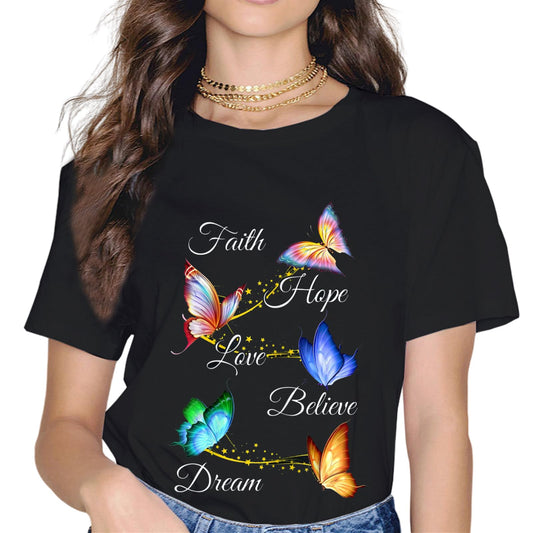 Butterfly Faith T-Shirt-Religion Graphics