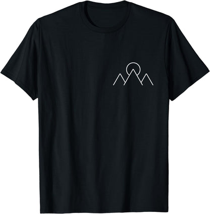 Mountain Nature Minimal Geometric Hiking Camping Hiker Gift T-Shirt